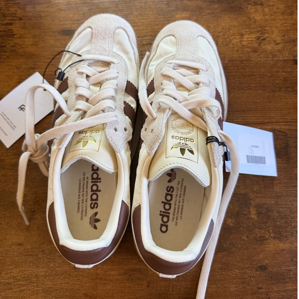 NWT Adidas Samba OG Cream White Preloved Brown Gum Size 7 - Picture 4 of 13